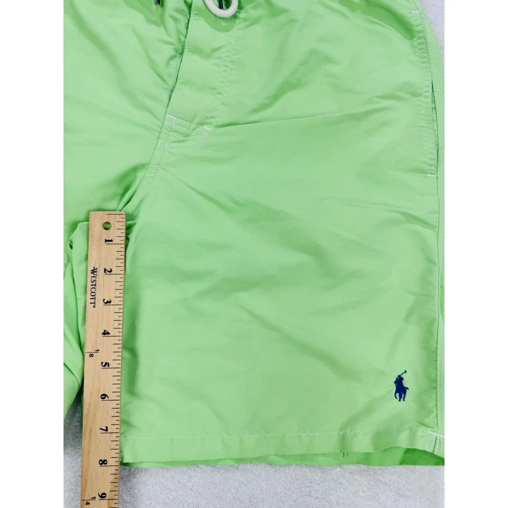 Polo Ralph Lauren Men's L Lime Green Mesh Lined Swim Trunks Pony Logo‎ Cargo